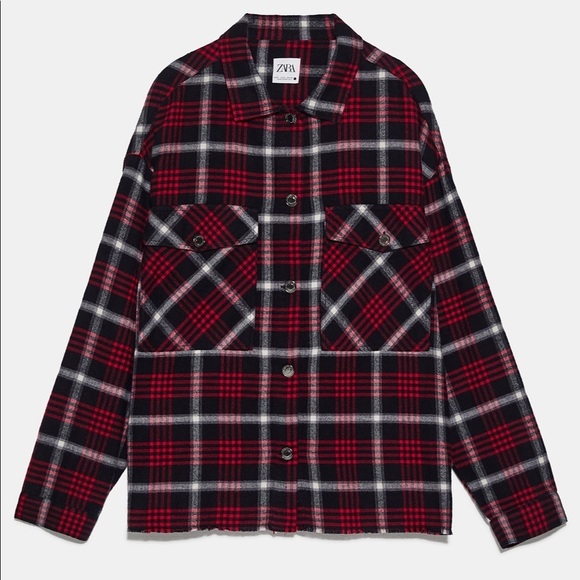 ZARA BNWT Cotton Plaid Button Up Shirt with Pockets - The Texas Shirt - Picture 4 of 6